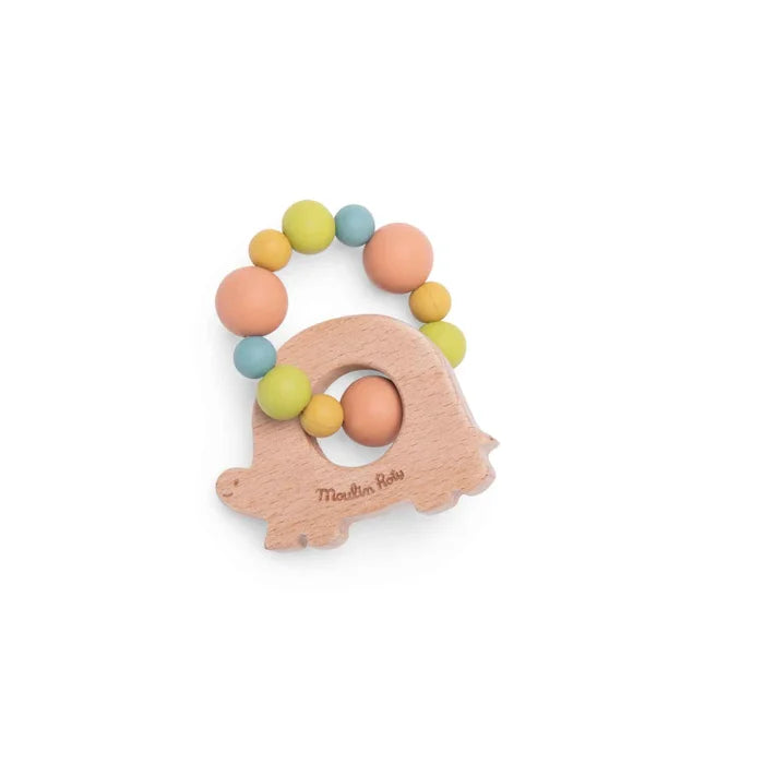Turtle teething ring rattle