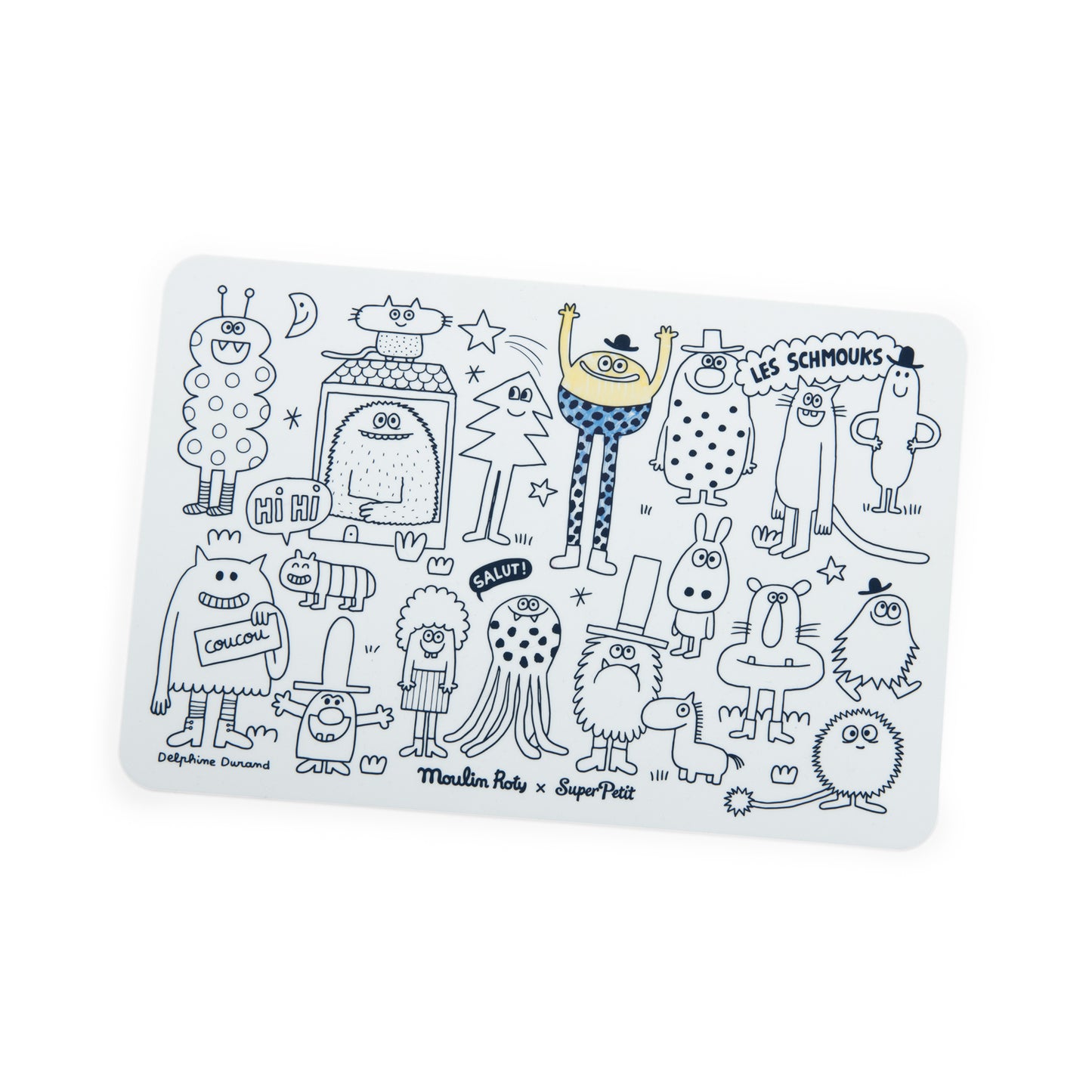 Sticker sheet with various cartoon character illustrations on a white background