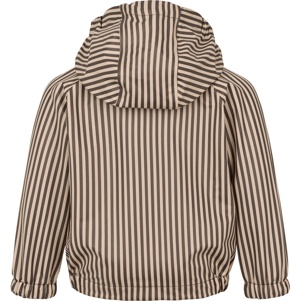 Striped jacket with a hood on a white background