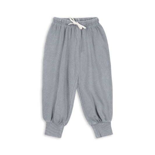 Boys Organic cotton sleet grey sweat pants, with elastic waist and legs