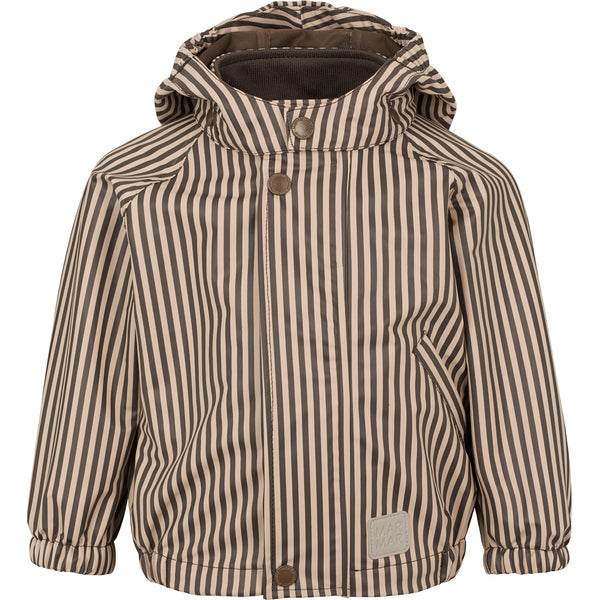 Striped jacket with a hood on a white background