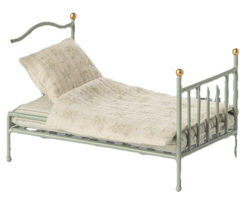 Vintage single bed, Mouse - Mint