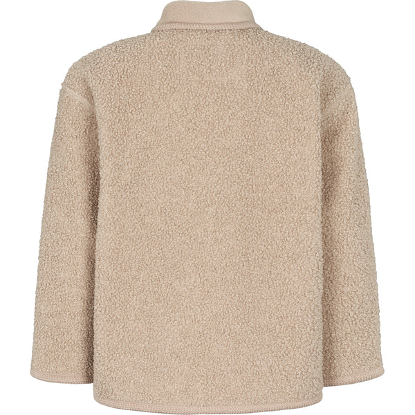 Beige fleece jacket on a white background
