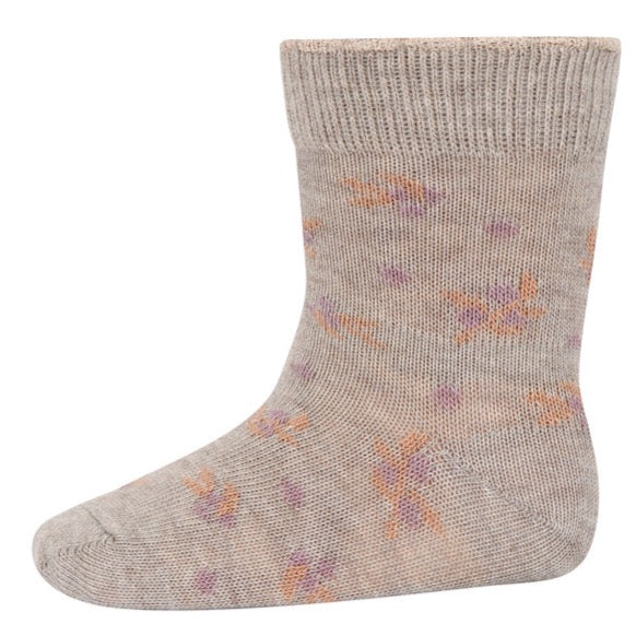 Flower socks for girls in grey and pink by MP Denmark