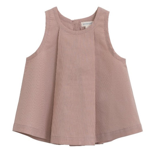 Serendipity Pleat Top-Almond