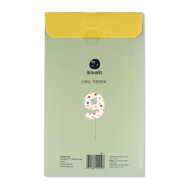 Ava & Yves Cake Topper Number “9