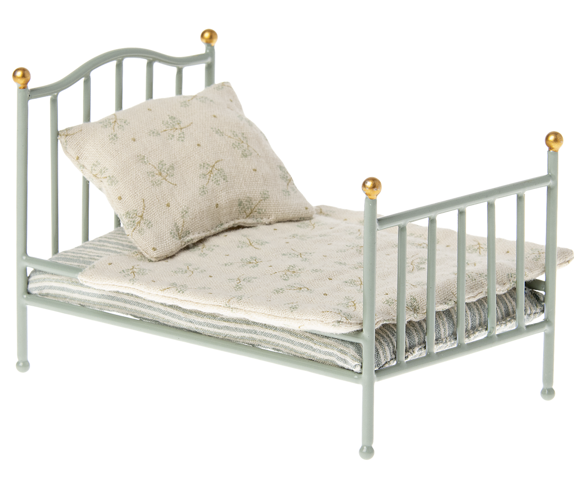 Vintage single bed, Mouse - Mint