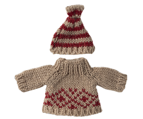 Winter mouse with ski set, Big sister - Rose