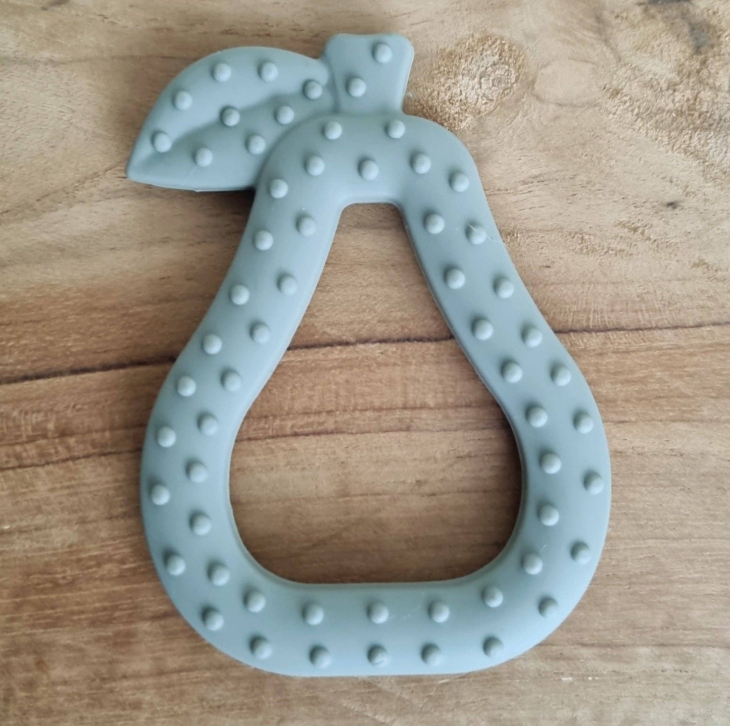Silicone teether Pear: Grey-blue