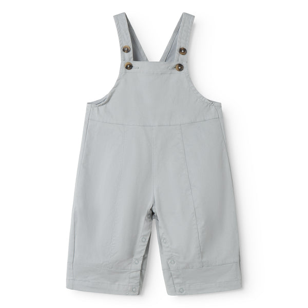 Gray overalls with button details on a white background