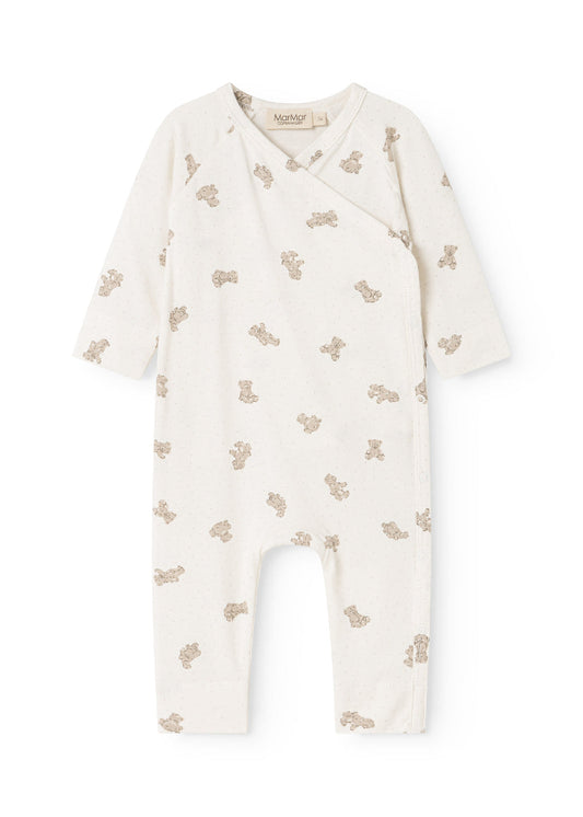 Baby onesie with butterfly pattern on a white background