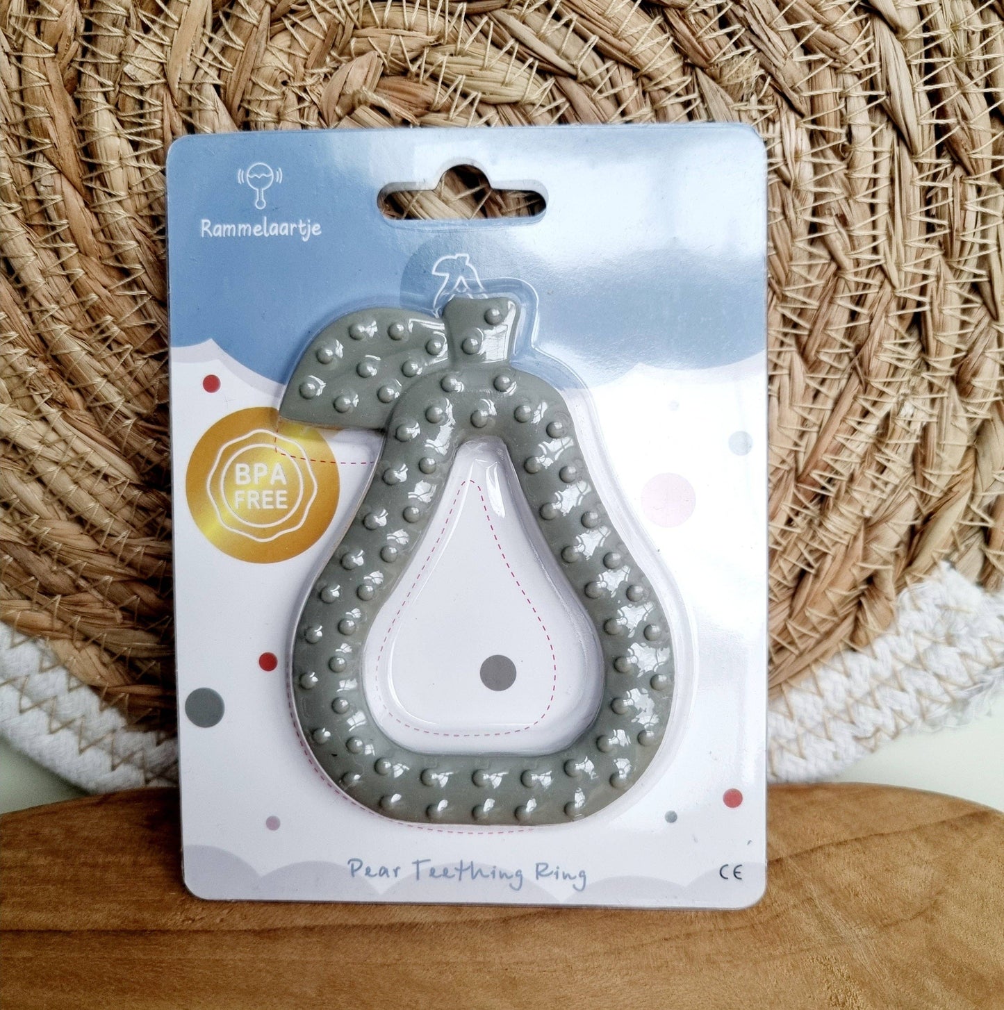 Silicone teether Pear: Grey-blue