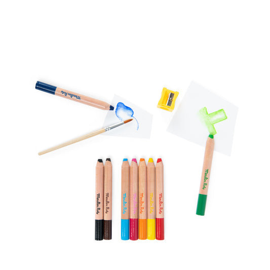 9 3-in-1 colouring pencils Les Schmouks