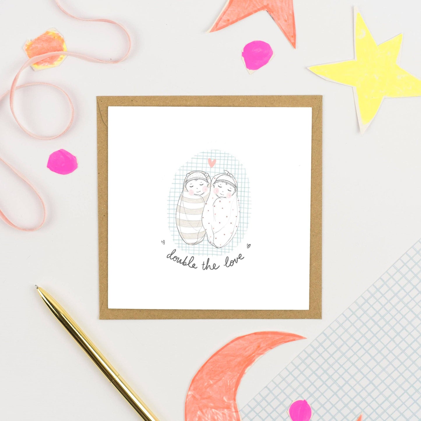 Double The Love Greeting Card