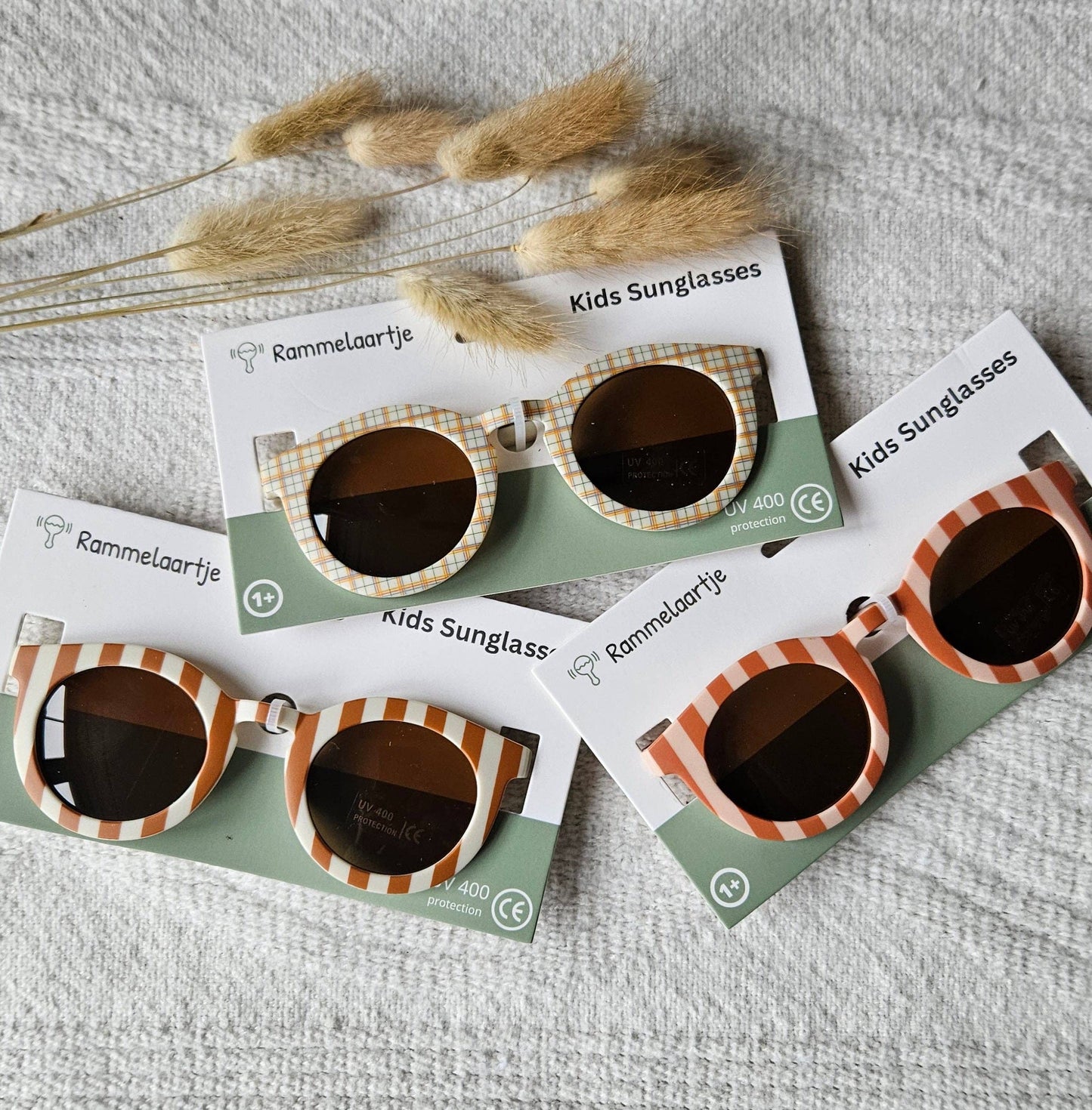 Baby and child sunglasses UV400 striped - Beige/Camel