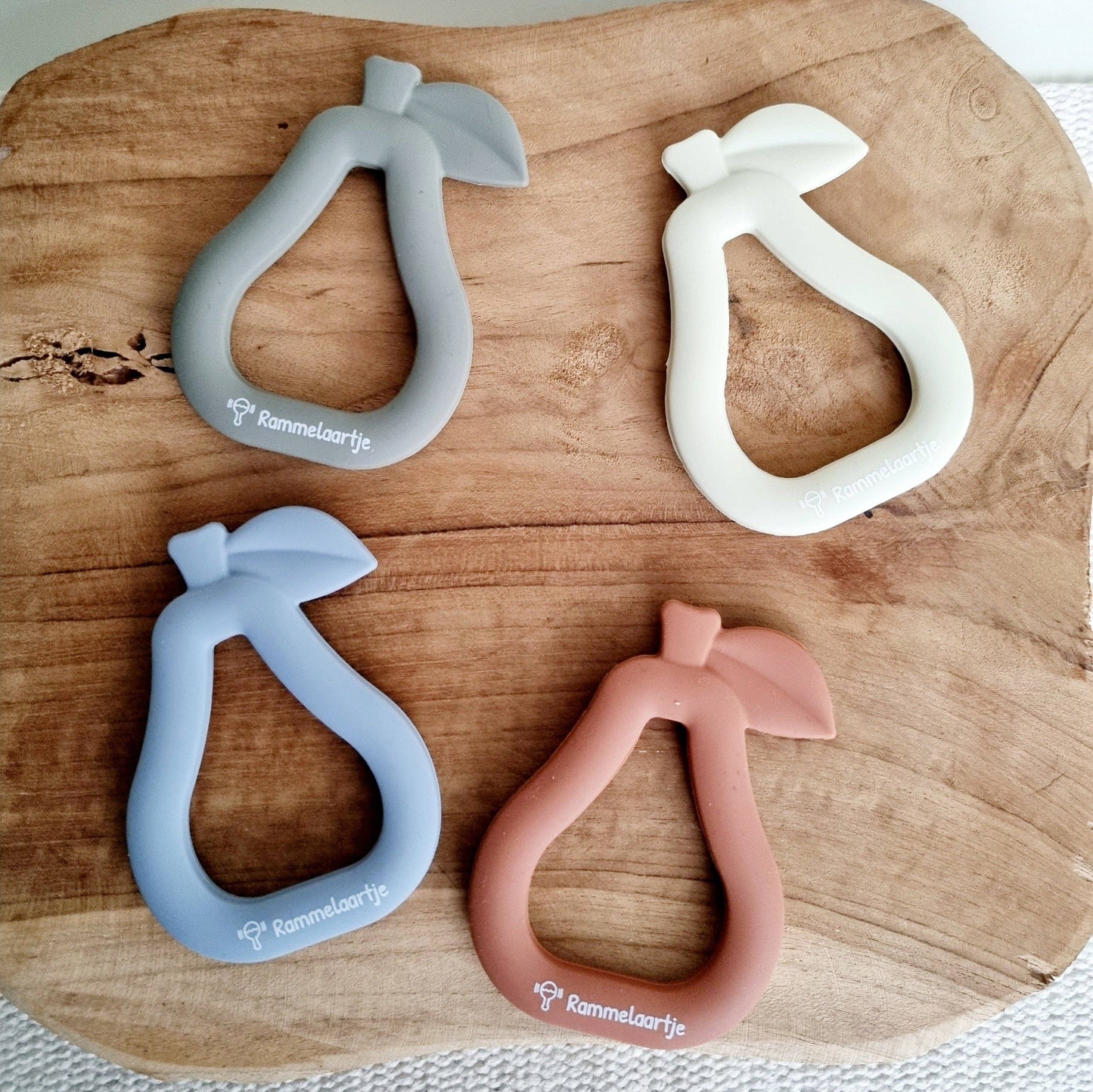 Silicone teether Pear: Grey-blue