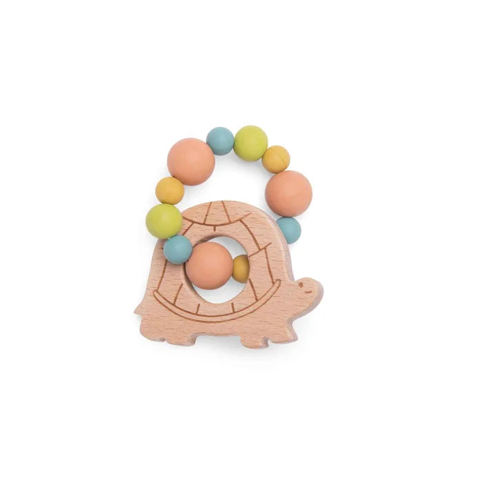 Turtle teething ring rattle