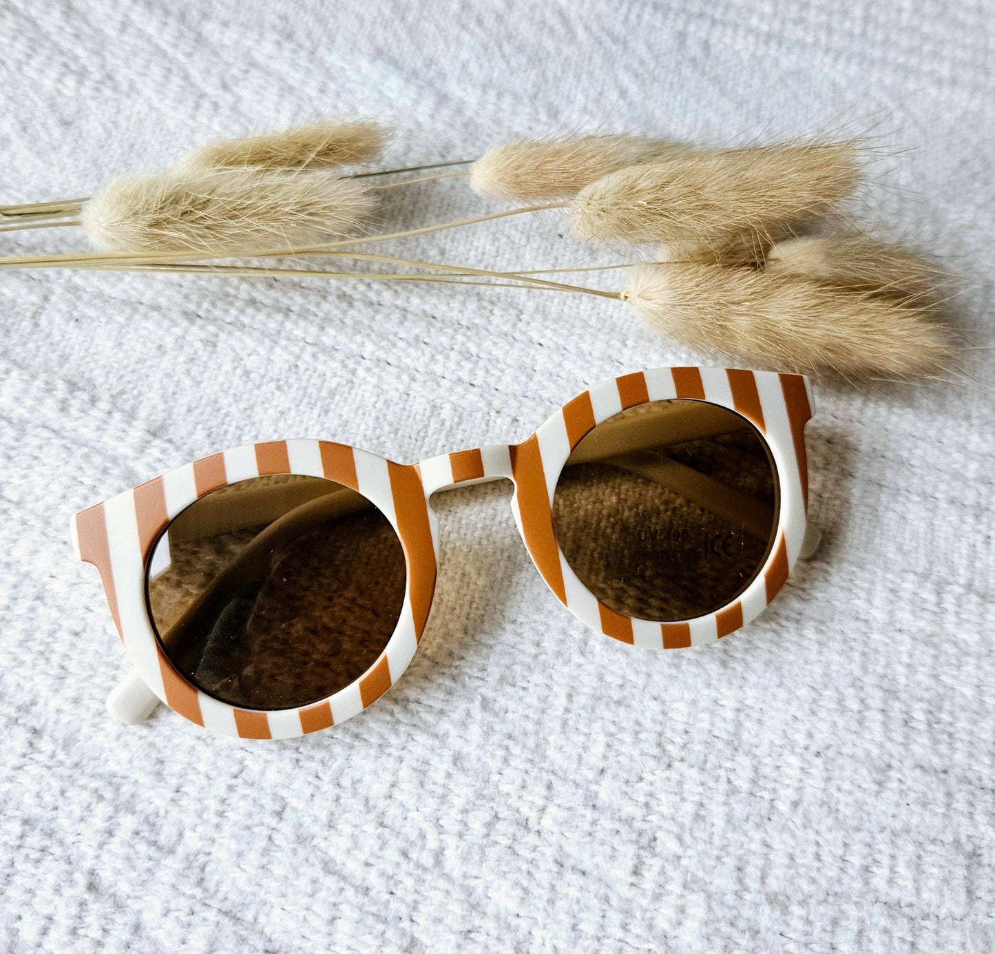 Baby and child sunglasses UV400 striped - Beige/Camel