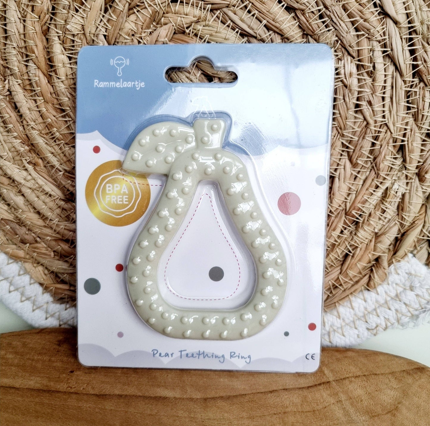 Silicone teether Pear: Grey-blue