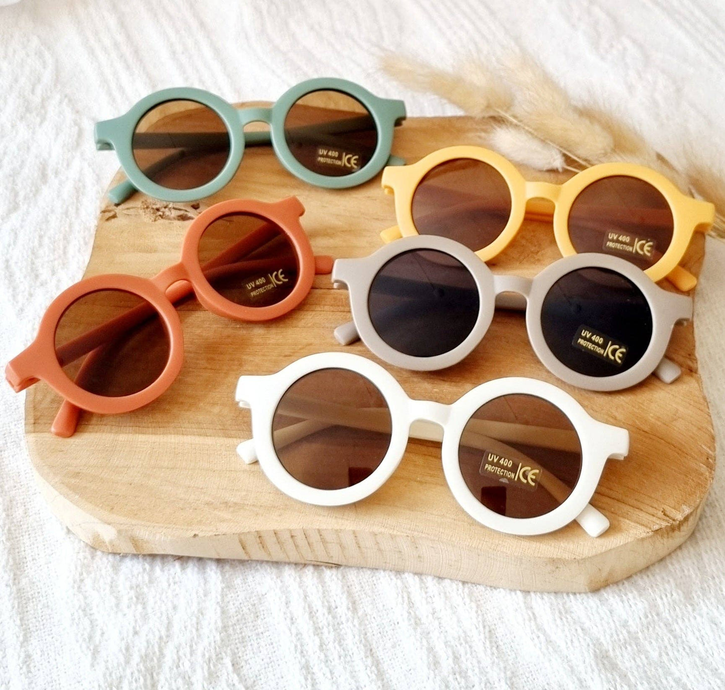 Children's UV400 Round Sunglasses - Sage