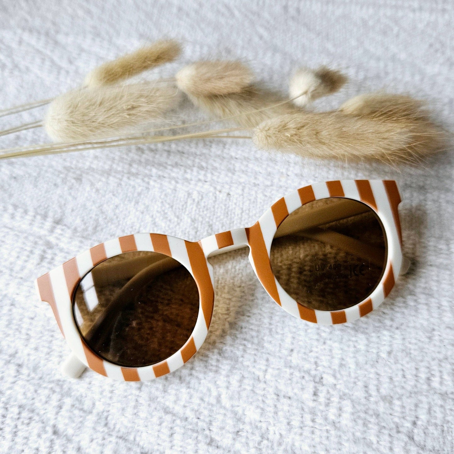 Baby and child sunglasses UV400 striped - Beige/Camel