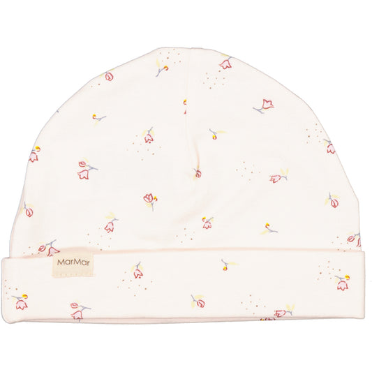  Small hat for the little ones with an edge that can be folded down or up, with tulip print 