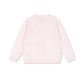 A light pink long-sleeve crewneck sweatshirt shown from the back, laid flat against a solid white background.