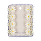 Set of daisy flower clips on a branded card against a white background