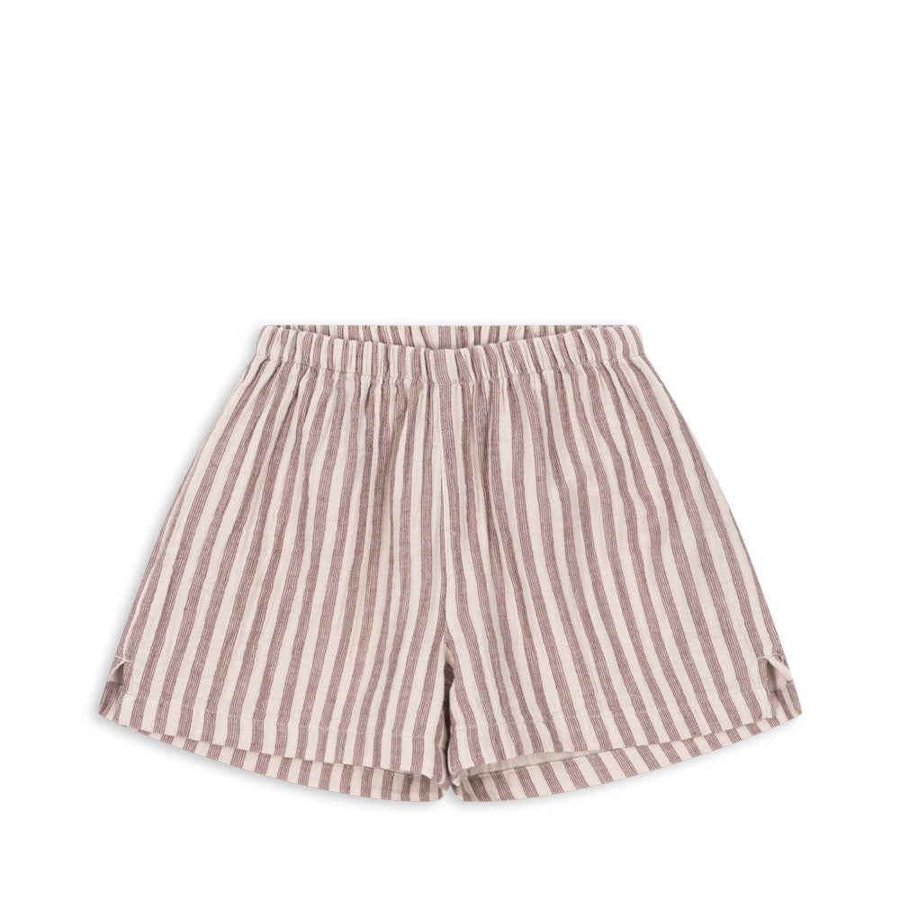 Boys Striped shorts on a white backgroundwith side sits.