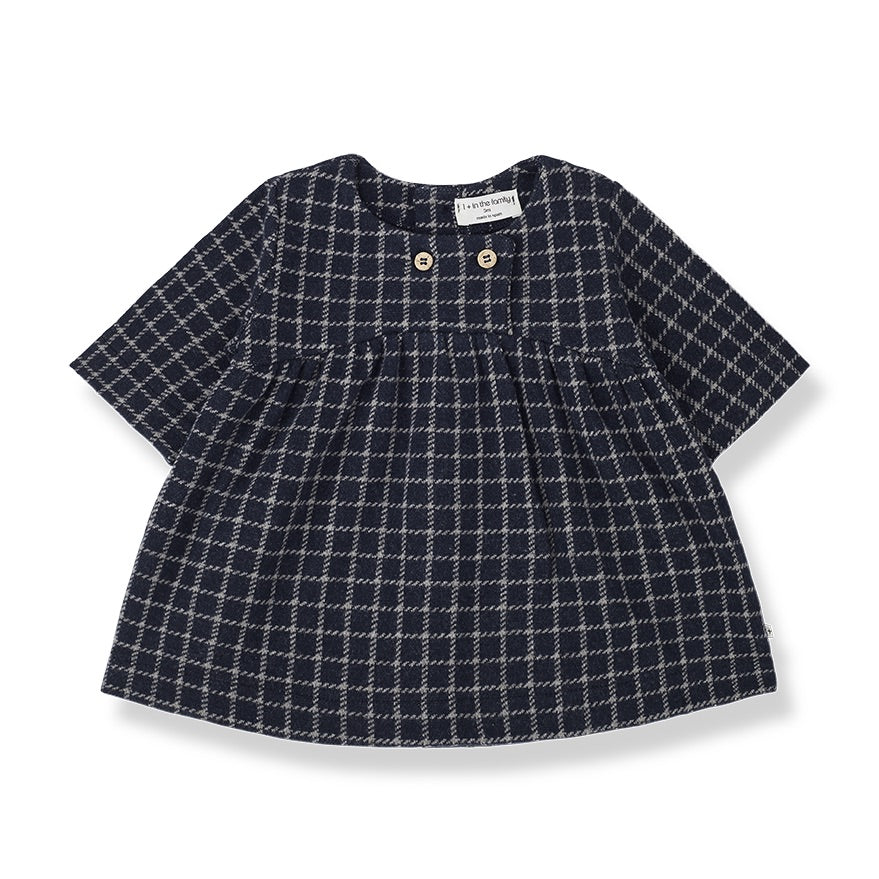 1 + in the family enea dress in navy cotton