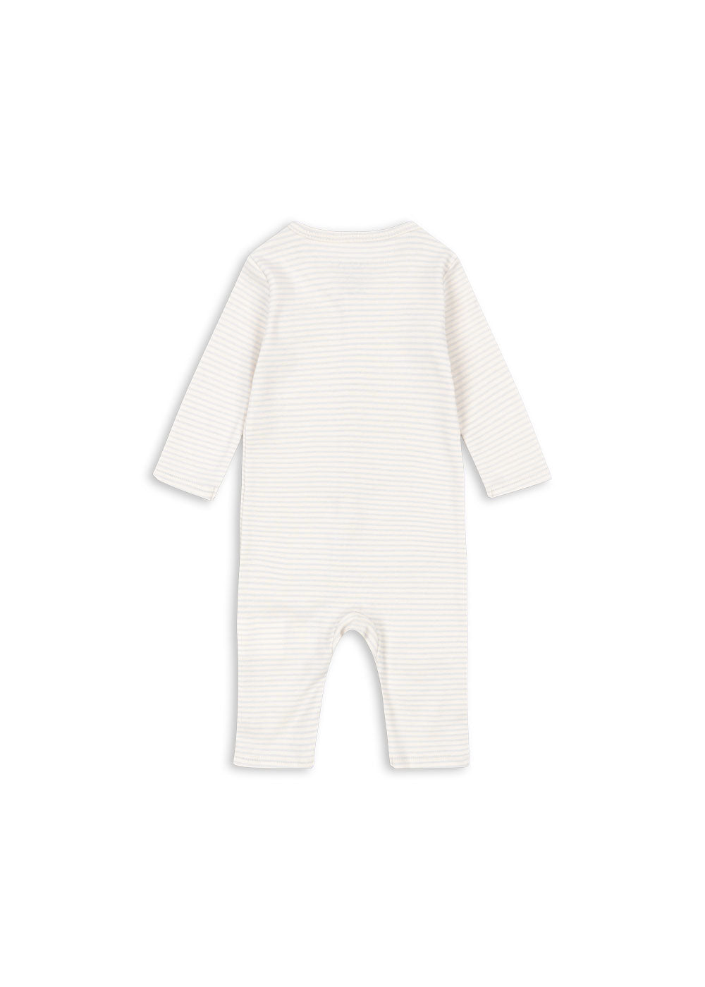 White baby onesie with long sleeves on a white background