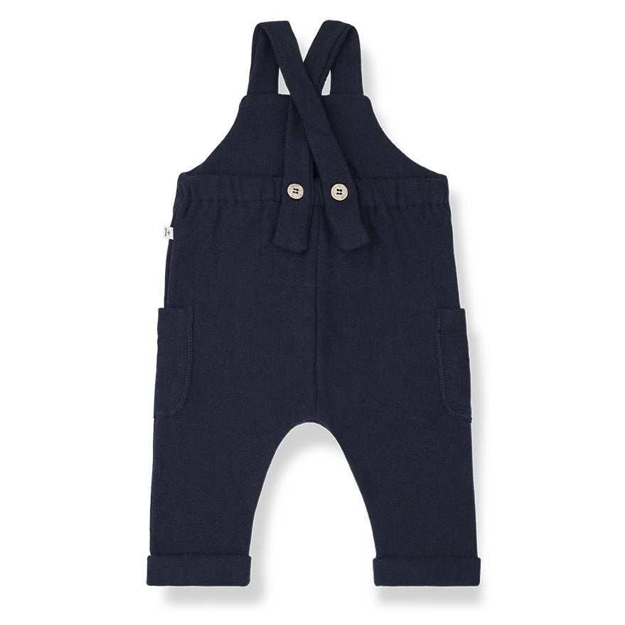 1 + in the family Gaston navy soft organic cotton navy romper suit for boys