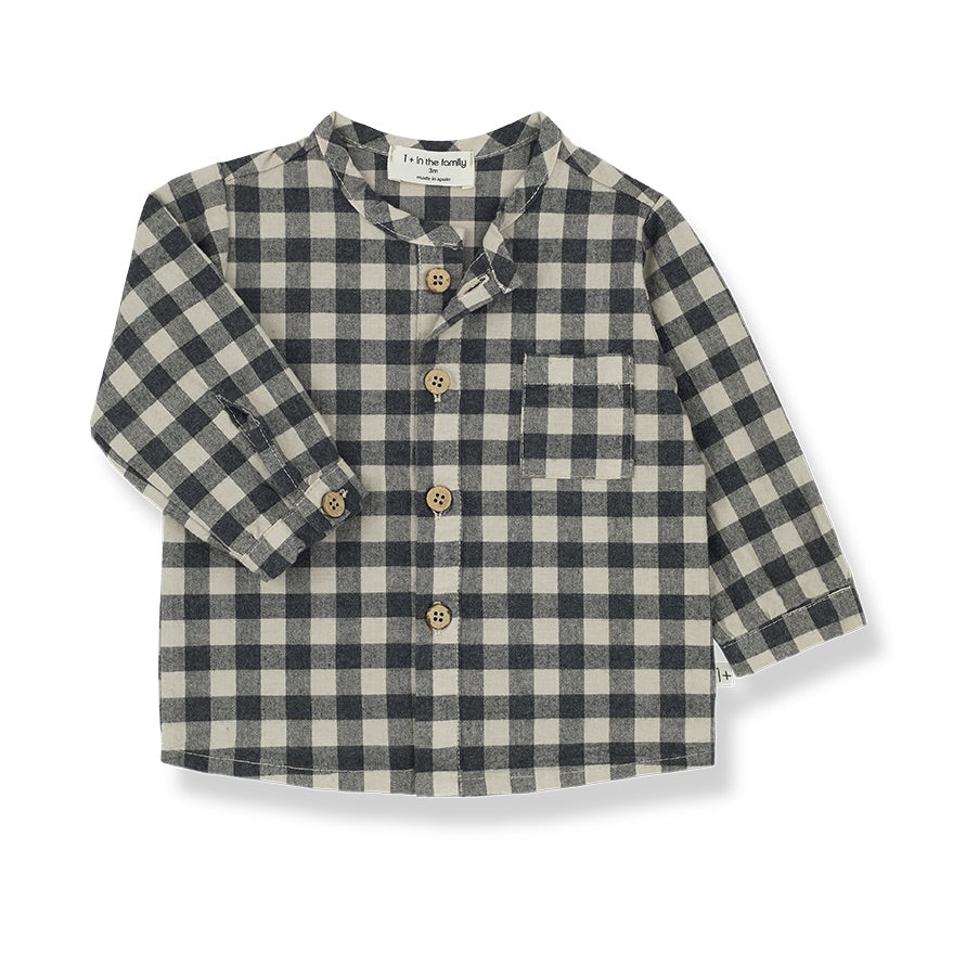 1 + in the family Henry navy check cotton boys shirt