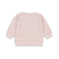Pink and white striped girls sweater on a white background