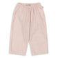 Pink and white striped organic cotton Girls summer pants on a white background