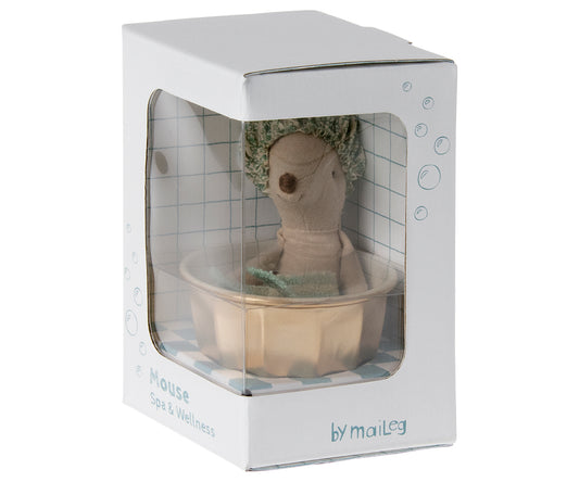 Maileg wellness and spa mouse woth bath tub and towel