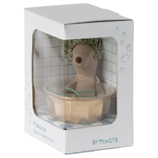 Maileg wellness and spa mouse woth bath tub and towel