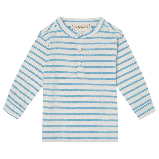 Maxi Top - Blue Stripe long sleeve round neck, made from organic cotton unisex for boys or girls