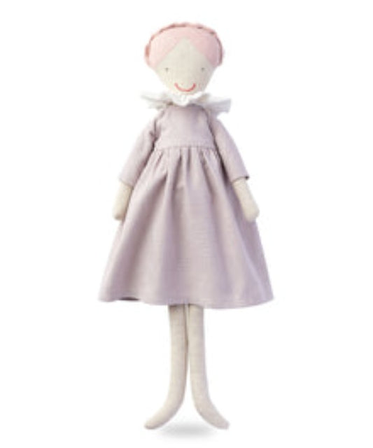 A soft handmade doll with pretty pink dress perfect gift for little girls