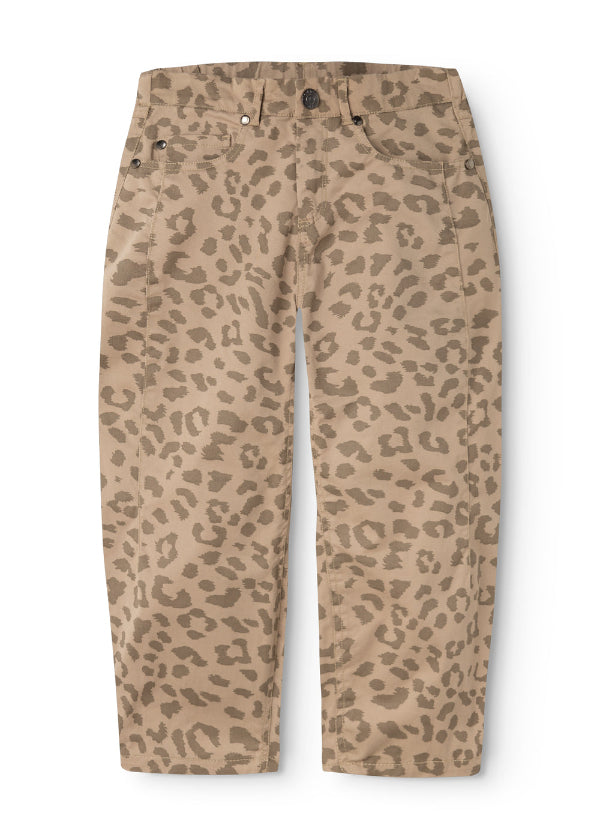 Leopard print pants on a white background