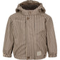 Striped jacket with a hood on a white background