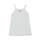 Girls  cotton Striped dress with thin straps on a white background