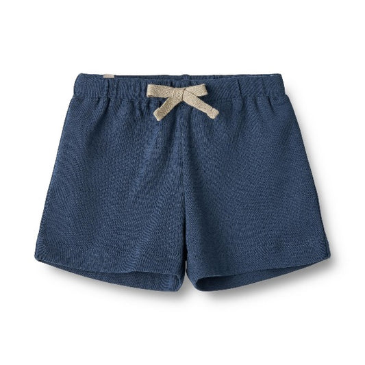 Navy cotton shorts with adjustable waist 