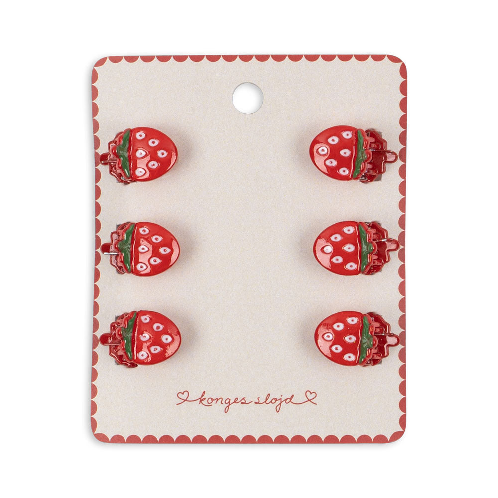 6 pack of  Fraise hair claws from Konges Slojd