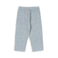 Blue and white striped unisex organic cotton pants on a white background