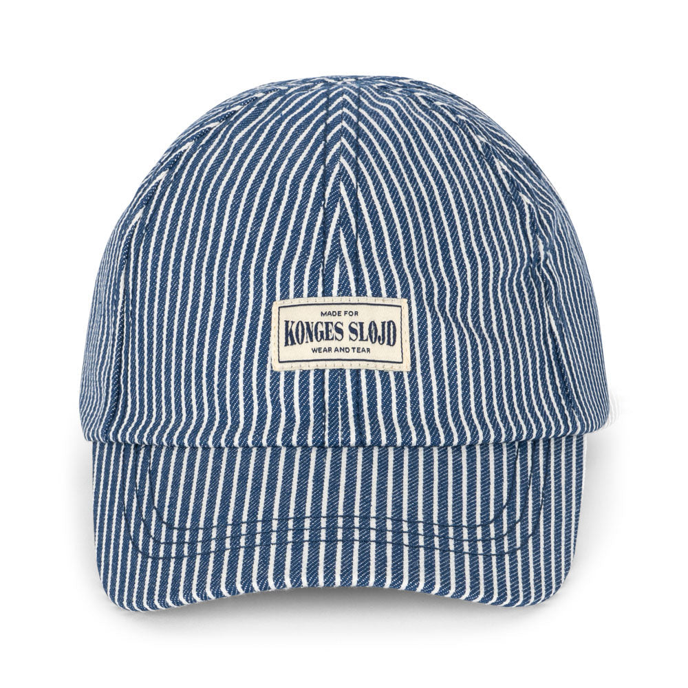 Boys Base ball cap.Kongea Slojd Luccap in navy stripe.