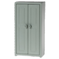 Gray cabinet with two doors on a white background