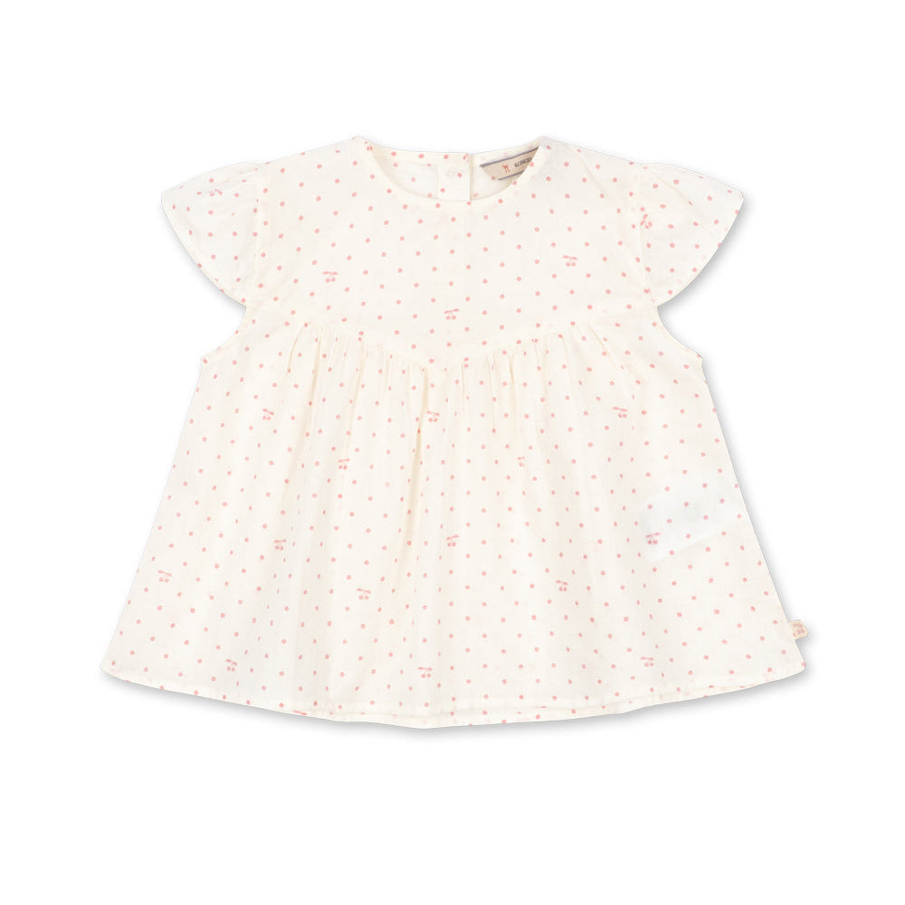 Baby girls White dress with small patterns on a white background