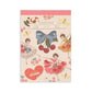 A vintage-style sticker book with a pink top border and a cream-colored cover decorated with illustrations of ballerinas in floral dresses, cherries, a blue bow, butterflies, and a red heart that reads '200 STICKERS!'.