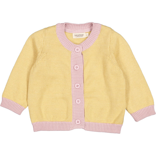Classic knitted cardigan for the small ones with button closure.Round kneck long sleeves.